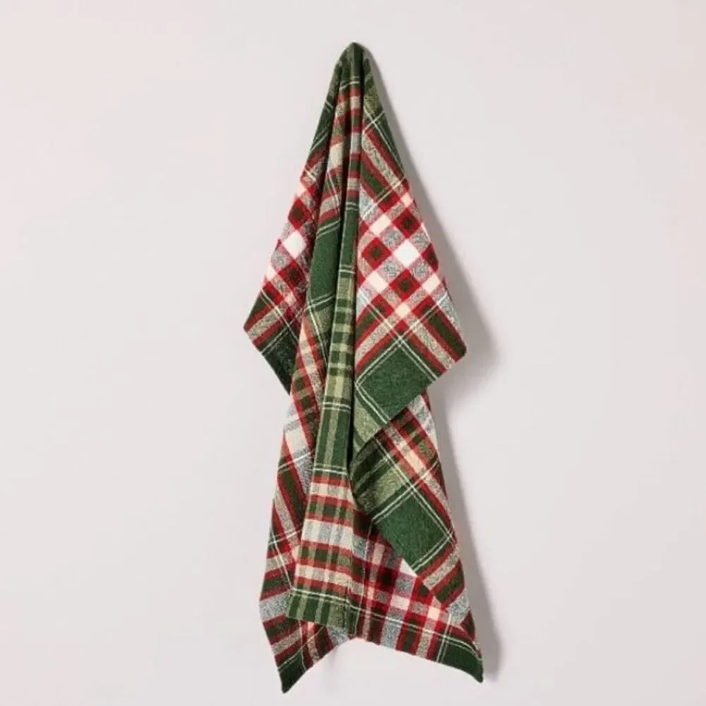 Hearth Hand Magnolia Christmas Plaid Kitchen Hand Towel